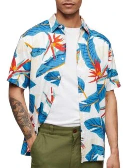 Chemise Superdry Hawaian Bleue Pour Homme