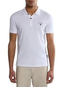 Chemise Polo Napapijri Elbas Blanc Pour Homme